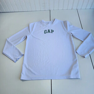 GAP Kids White Green Rush Guard Boy's Long Sleeves Top Shirt Sz XL